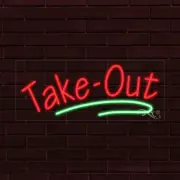 NEW "TAKE-OUT" w/UNDERLINE 30x12x1 INCH LED FLEX WINDOW/WALL INDOOR SIGN 31483