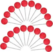 Operitacx 100Pcs Round Push Map Pins with Point for Office Home and Craft Projects Red Decorative Tacks for Bulletin and Cork Boards
