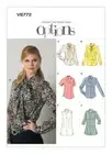 Vogue Sewing Pattern 8772 Misses 6-14 Easy Shirts Pointed Collar or Pussycat Bow