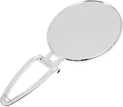 MERRYHAPY Elegant Stand Design Magnifying Mirror Double-Sided Tabletop Mirror Portable Makeup Mirror for Vanity Silver Oval for Dressing Table Bathroom