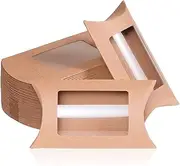MATICAN Pillow Boxes - 40-Pack Kraft Mini Gift Boxes with Windows, 5 x 3 x 1.2 inches