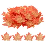 Fake Fall Leaves, 200 Pack Artificial Maple Leaves Red Light Yellow