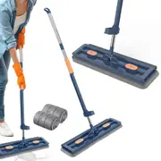 Large Flat Mop 360 Degree Rotatable Adjustable Mop with 2 Washable Pads