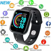 D20 Smart Watch Mens Fitness Women Watches Monitor Electronic Bracelet Gift for Xiaomi Huawei Samsung Android iOS - Silver