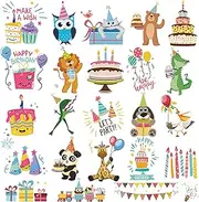 Ooopsiun Happy Birthday Temporary Tattoos for Kids - Happy Birthday Party Favors Decorations for Boys Girls