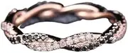 [HEARTS AND YOU] 1.5ct Round Cut Black & White Moissanite Infinity Eternity Band Rose Gold Plated