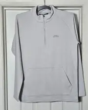 Men’s Travis Mathew Performance 1/4 Zip Pullover Waffle Knit Grey Size Small