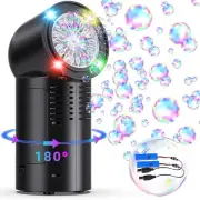 Bubble Machine for Kids Toddlers, 2 Rechargeable Batteries 4 RGB LED Lights