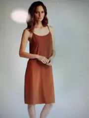 Eileen Fisher Tank Camisole Slip Dress Paprika Spice Sz M Knee L Versatile NWT