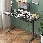 Ufurniture Standing Desk Electric Height Adjustable Sit Stand Desk 120 * 60cm Motorised Home Office Computer Workstation Black Desktop and Black Frame