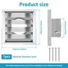 Dryer Vent Cover Stainless Steel Wall Exhaust Vent Cover with 4 Screws CowvC