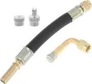 X AUTOHAUX 1 Set 90 Degree Copper Tire Valve Extension with Universal Plastic 125mm Tyre Valve Stem Extender for Car Motorcycle RV Truck Bike