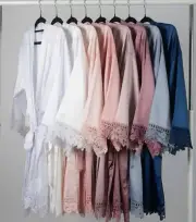 Silk Satin Bridesmaid Robe Lace Wedding Bridal Party Robes Bride Proposal Box