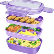Stackable Bento Box Large Capacity Lunch Containers for School Office Picnic