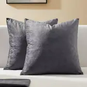 Cushion Covers 20X20 Inches Set of 2 for Sofa Livingroom Dark Grey Cushions Scat