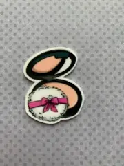 5pc. Blush and Brush Compact Resin Planar Flatback, Makeup Cabochon, Bow Center,