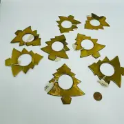 8 Made In India Brass Christmas Tree Evergreen Tree Napkin Rings Holiday Winter