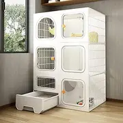Cat Crates for Indoor Cats, Cat Cages Indoor Large with Litter Box, Pp Material Durable and Breathable Pet Cage for 1-2 Cats, Outdoor Enclosure