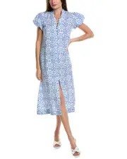 Sail to Sable Linen-Blend Midi Dress