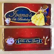 5 x Beauty And the Beast Inspired Theme Chocolate Wrapper 4x6 to fit Aldi Bars