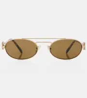 [Miu Miu] Miu Miu Logo oval sunglasses One Size green