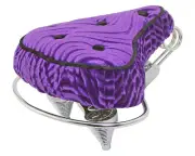 Old School Classic Bicycle Seat Velour 5-Buttons Guard Lowrider Cruiser Purple