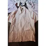 GUAYABERA 拉鍊款粉色古巴襯衫  四口袋 刺繡 古著襯衫