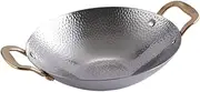 Mikinona Hammered Griddle Stainless Steel Pot Korean Cooking Pot Cooking Tool Double Handle