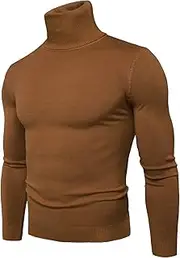 [Generic] Men's Turtleneck Knitted Sweaters Long Sleeve Thermal Pullover Sweater Slim Fit Casual Basic T Shirts for Fall Winter