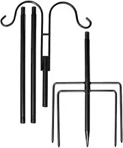 Happyyami Multi Functional Outdoor Shepherd Hook Durable Plant Hanger for Lanterns Bird Feeders Flower Pots Solar Lights for Gardens Weddings Camping