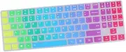 Homoyoyo 15.6 Inches Laptop Keyboard Cover Silicone Dust Protective Film for R720 (Rainbow Easy Clean)