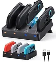 Controller Charging Dock for Nintendo Switch 2 (2025) & Original Nintendo Switch, Horizontal Charger for Switch Joy Con with LED Indication, Fast Charging Stand Accessories for Switch 2 & Switch 1