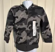 Jumping Beans Softest Fleece Boys Hoodie Black Camo Print Size 3T Full Zip