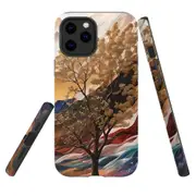 For iPhone 12 Pro/12 Tough Protective Cover, Mysterious Golden Tree