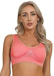 [Linjinx] Womens Breathable Yoga Sports Bra Fitness Running Crop Top Bras Athletic Workout Tops Activewear