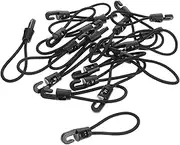 LOORGVEL 20pcs Heavy Duty Elastic Bungee Cord Straps with Hooks Durable Outdoor Extender Tie Straps for Travel Luggage Tarp and Camping Needs