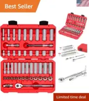 46-Piece Socket & Ratchet Set Metal 3/8 In. Drive 6-Point Organized Tool Kit