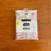 Bonds Star Wars White Grey Zip Wondersuit Size 00 BNIP