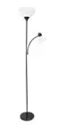 Simple Designs Floor Lamp with Reading Light White