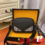 BF二手//FENDI 芬迪最新款小斜挎包 男女同款單肩包相機包小怪獸金屬眼睛斜挎包 手提包男包挎包牛皮手提包