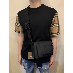 Limit精品✔️Burberry 經典 黑色字母logo、卡其格紋設計 男生 男款 側背包 斜背包 相機包 預購