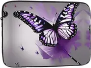 Beautiful Purple Butterfly Art Laptop Case, Computer Case Laptop Gifts for Men Women for Travel Abroad