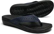 MEGNYA Orthopedic Walking Sandals with Arch Support, Casual Plantar Fasciitis Flip Flops for Flat Feet, Comfortable Cushioned Foam Slippers for Beach Summer