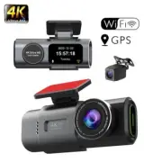 Dash Cam Front and Rear with Wifi GPS Dual Lens 4K UHD Recording Car Camera DVR