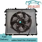 Aluminum Core Radiator+Fan For TOYOTA HILUX KUN16R KUN26R 3.0L Turbo Diesel