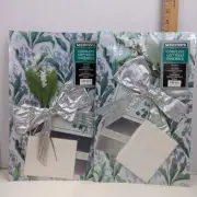 Vintage Mervyn's Complete Gift Wrap Ensemble Floral Box Metallic Wrapping Bow