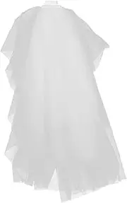 [COLLBATH] Bride Wedding Veil Dressing Gown Hair Accessories for Women Wedding Guest Bride Robe Fancy Dress Wedding Bridal Wedding Lace Wedding for Bride Short Veil White Yarn