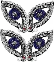 ARTSEWPLY 4pcs Evil Eye Rhinestone Beaded Patches for DIY Clothing Accessories Sparkling Eye Motif Sew Applique Easy Application Durable Material for Personalization