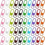 [FdcZeyxior] Pack of 50 10 Colours Colourful Carabiner Key Ring Colourful Hooks Lobster Clasps Metal Claw Clasps Key Chain DIY Rotating Clasps Lanyard Clips
