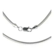 Girls Solid Sterling Silver 3mm Round Snake Chain Necklace